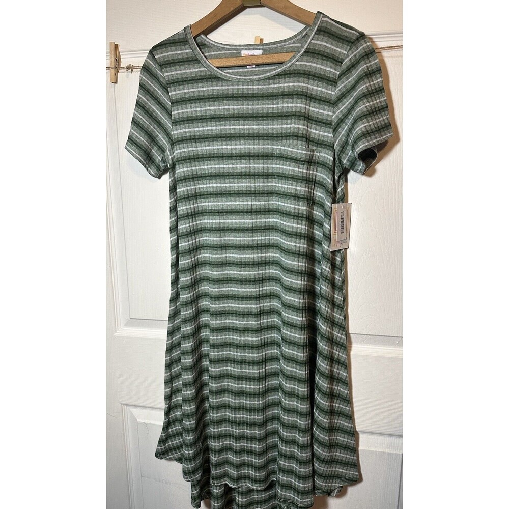 LuLaRoe Carly Dress Small Sage Green  Hi-Low Hem Everyday Casual Comfort NWT